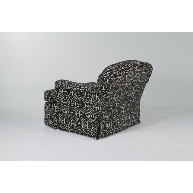 1980s Vintage Black White Club Chair And Ottoman Chairish