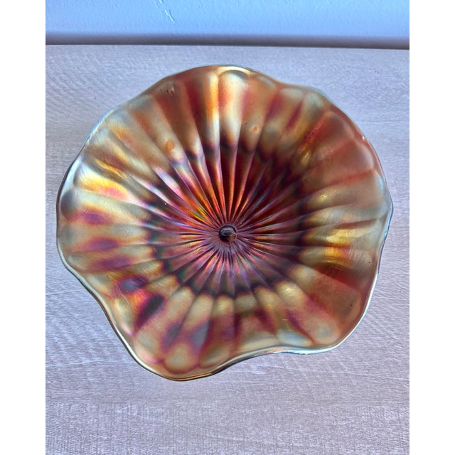 Antique Northwood Amethyst Beaded Cable Three-Footed Carnival Glass Bowl Beautiful antique Northwood carnival glass bowl...