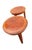 Mid-Century Modern Vintage Pair of Round Cherry Wood End Tables Tapered Legs For Sale - Image 3 of 7