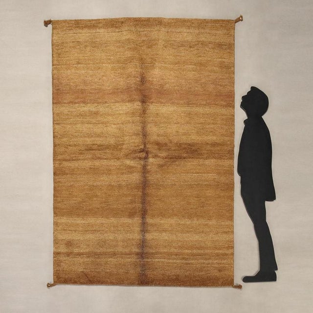 Handmade Gabbeh Rug in Wool, India, 1900s For Sale - Image 3 of 9