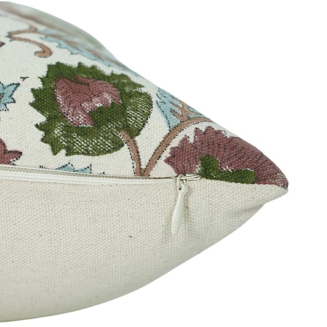 Art Deco Fabdivine Artisan Block Print Throw Pillow Cover 20x20 Inch Duck Canvas-Mandakini For Sale - Image 3 of 5