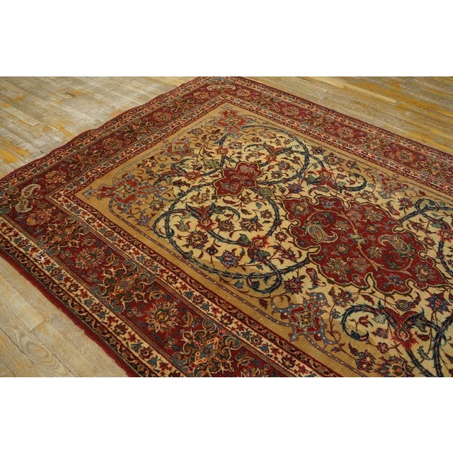 1930s Persian Isfahan Carpet ( 6'7'' x 10'4'' - 200 x 315 ) For Sale - Image 10 of 12