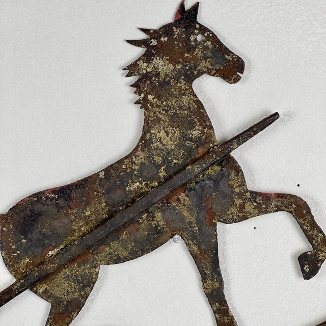 19th Century Salvaged Sheet Metal Weathervane Horse & Carriage For Sale - Image 11 of 12