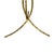 A gilt metal pedestal table featuring a sculptural faux bamboo frame with a round glass top and gracefully curved tripod...