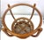 1970s 1970s Bent Rattan Round Side Table With Glass Top and Lattice Shelf For Sale - Image 5 of 5
