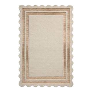 Chris Loves Julia x Loloi Scottie Ivory / Rust 3'-6" x 5'-6" Accent Rug For Sale