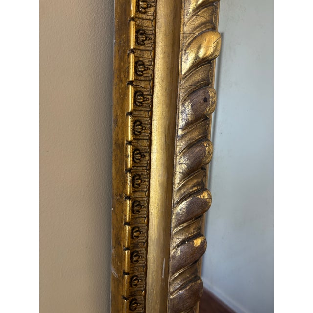 Late 19th Century Large Victorian Gilt Pier Mirror With Marble Base For Sale - Image 4 of 5