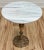 French Vintage French Style Marble Top Brass Filigree Base Table For Sale - Image 3 of 6
