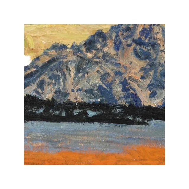 1970s Circa 1970, Vintage Framed American Western Mountain Range Landscape Oil Painting For Sale - Image 5 of 10