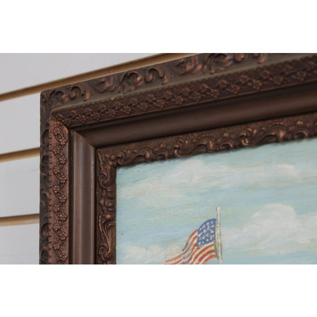 Roy Landenberger Framed Oil on Canvas Painting of Old Stone Mill - Signed For Sale In Philadelphia - Image 6 of 14