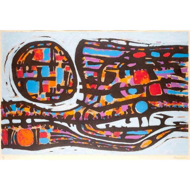 Color lithograph on vellum. Edition of 19/90. Hand signed and numbered in pencil. Slightly browned on margins. In this...