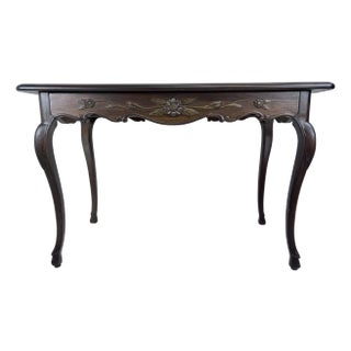 Mid 20th Century Hand Carved French Country Inspired Writing Desk For Sale