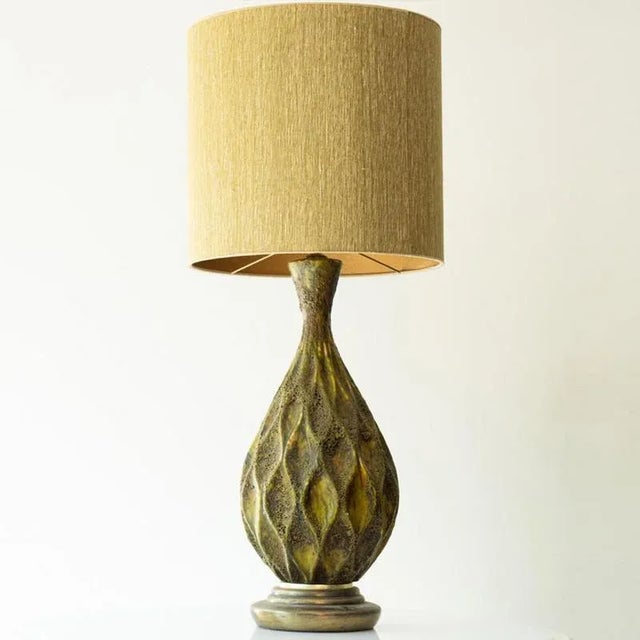 Diamondshape Ceramic Table Lamp by R. Houben, 1970 For Sale - Image 4 of 9