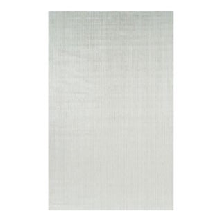 Rug & Kilim’s Oversized Textural Rug in Solid White and Silver-Gray Striae - 10x16 For Sale