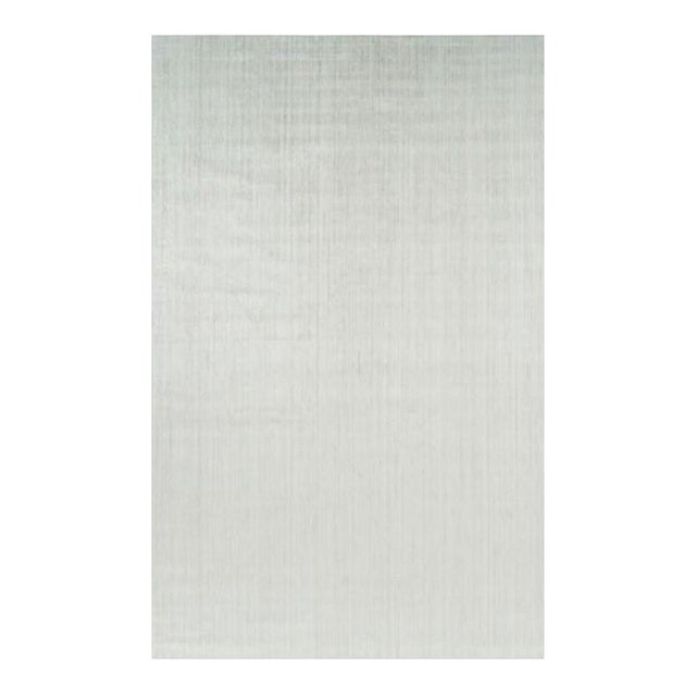Rug & Kilim’s Oversized Textural Rug in Solid White and Silver-Gray Striae - 10x16 For Sale