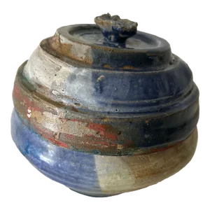 Vintage Studio Pottery Dish With Lid Signed by Artist