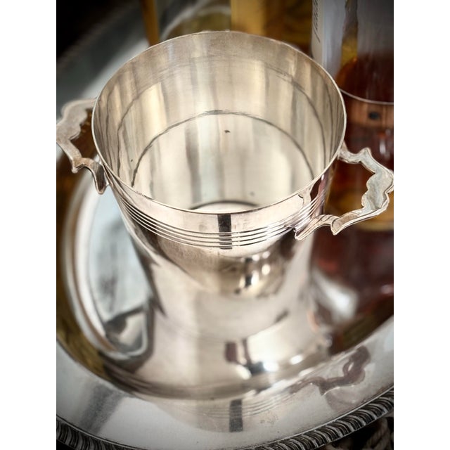 1940s SilverPlate Wine Ice Bucket Champagne For Sale - Image 9 of 11