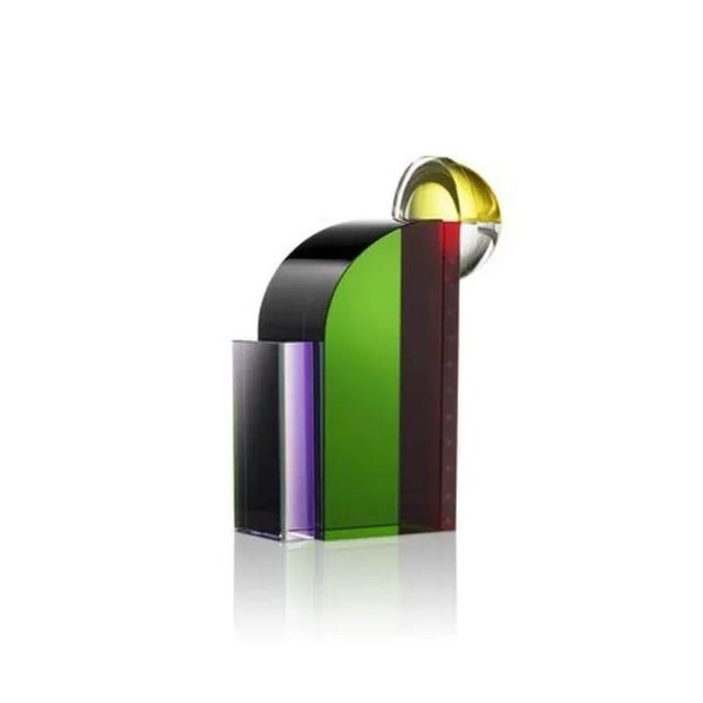 Soho crystal book end, hand-sculpted contemporary crystal decorative vase hand-sculpted in crystal measures: w 10, h 19, d...