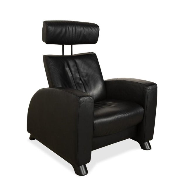Arion Lounge Chair in Black Leather from Stressless For Sale - Image 4 of 18