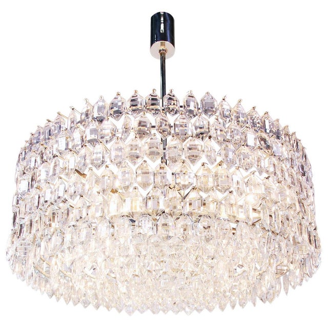 Large Chandelier in Crystal & Silver from Lobmeyr / Bakalowits & Sons For Sale - Image 17 of 17