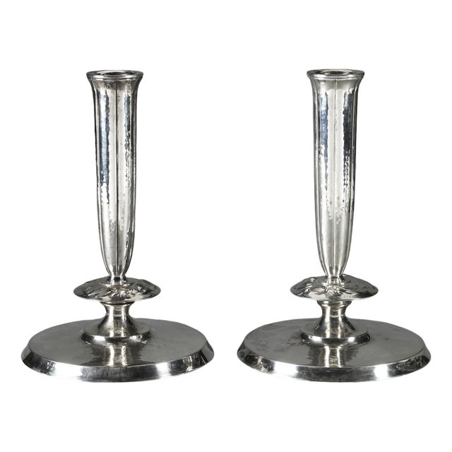 Vintage Art Deco Silver Candlesticks, 1920s, Set of 2 For Sale