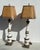 1960s Pair of White and Brass Neoclassical Hollywood Regency Lamps With Custom Handmade Shell Accent Shades For Sale - Image 4 of 16