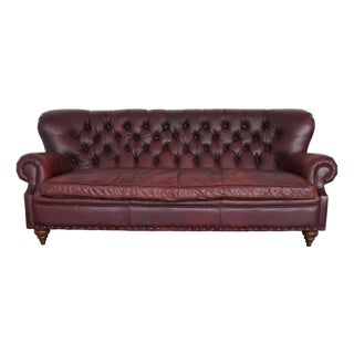 Restoration Hardware Churchill Leather Sofa For Sale