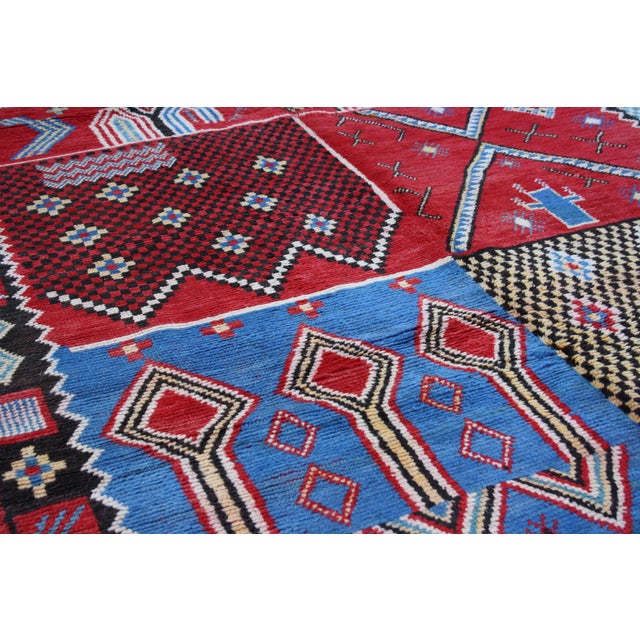 Blue & Red Moroccan Rug 8'3'' X 5'2'' Chairish