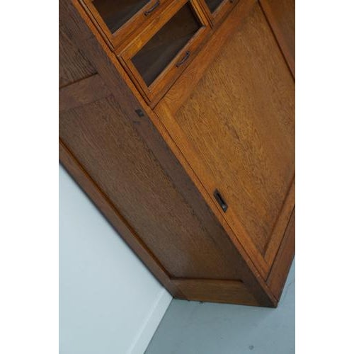 Large English Haberdashery Shop Cabinet with Glass Fronted Drawers, 1920s For Sale - Image 12 of 18
