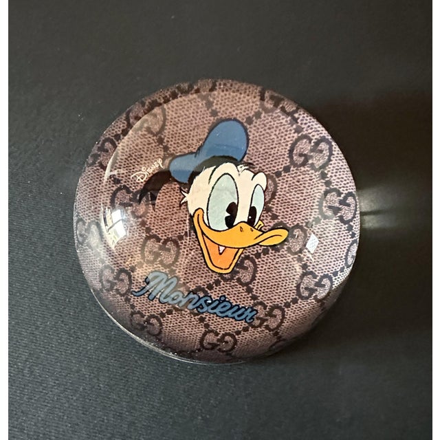Disney X Gucci Donald Duck glass paperweight / Made in Italy Original mark stamped underside, comes in original box