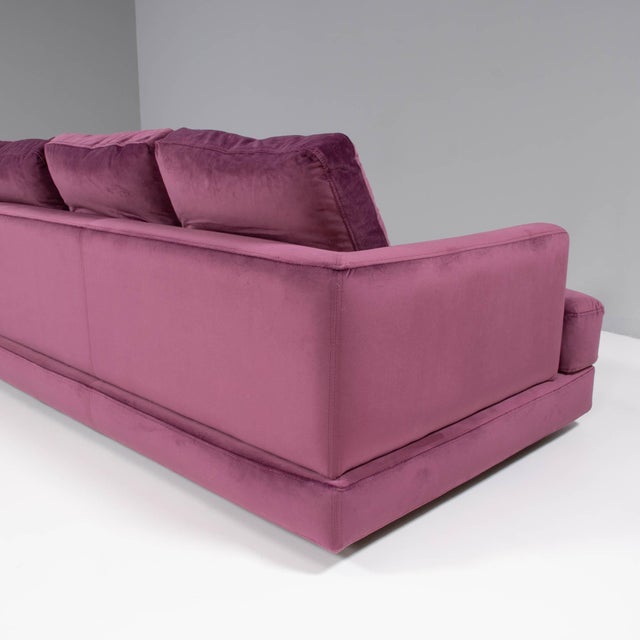 Eclipse 4 Seater Deep Purple Velvet Sofa by Roche Bobois Chairish