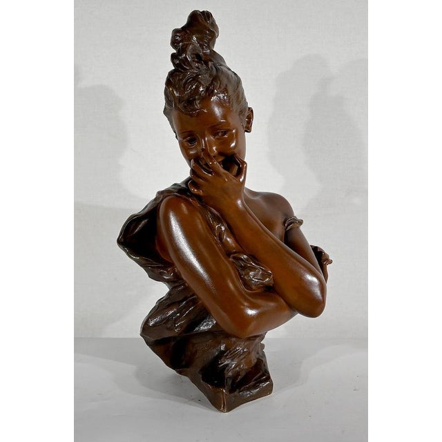 Bronze sculpture with two patinas, signed Georges Van Der Straeten (1856 - 1941) and bearing the stamp of the Société des...