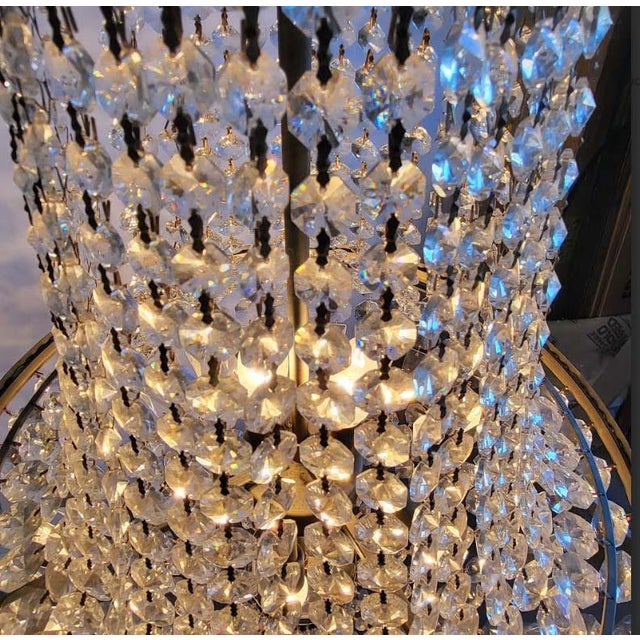 Vintage Neoclassical French Empire Style Crystal Basket Chandelier - As Is For Sale In Las Vegas - Image 6 of 6