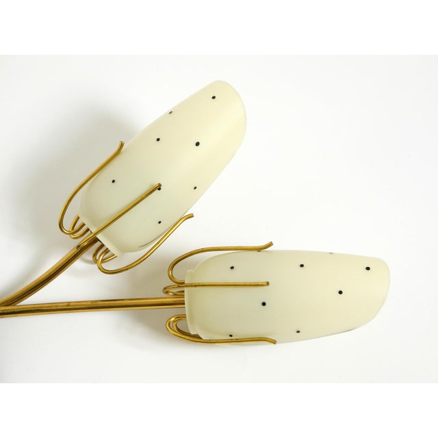 Mid-Century Brass Wall Lamp with Painted Glass Shades, 1950s For Sale - Image 9 of 18