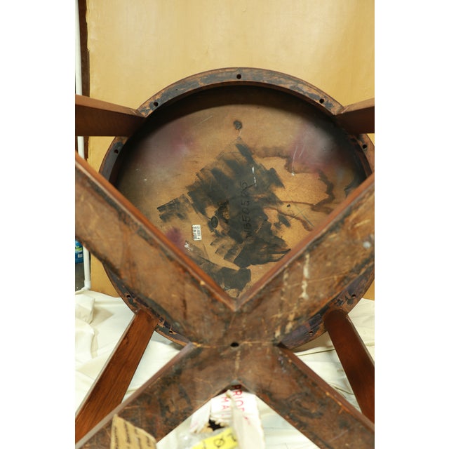 Robert Irwin 1950s Round Walnut Table Mid Century Modern, Card or Office Table For Sale - Image 10 of 11