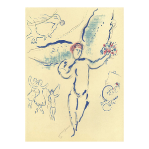 Chagall Sketch of Firebird Lithograph Paris Opera 1966