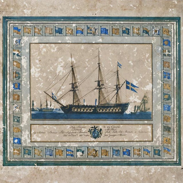 Giovanni Giuseppe Allezard, Swedish 84-Gun Ship, 1920s, Wood and Paper For Sale - Image 4 of 9