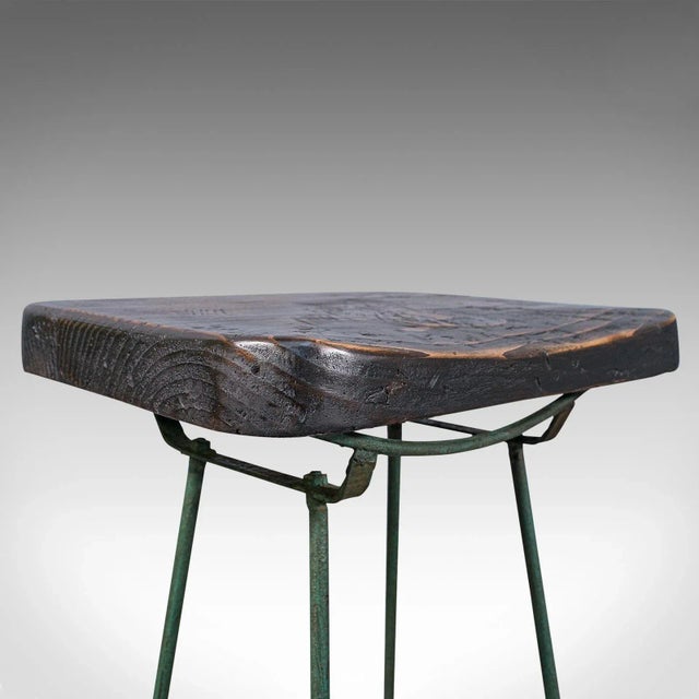 1940s Vintage English Pine Munitions Factory Stool For Sale - Image 10 of 13