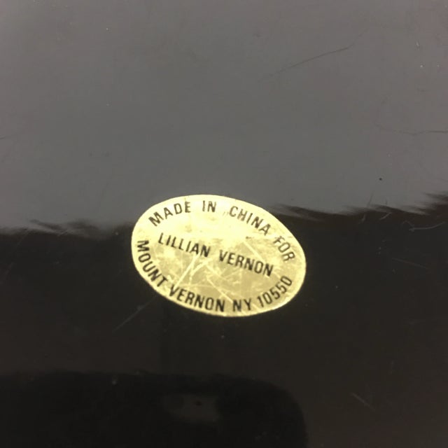 Paint Vintage Black Lacquer Hexagon Box For Sale - Image 7 of 11