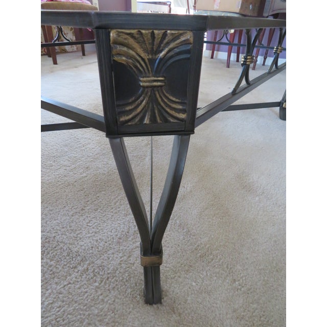 Regency Style Metal Glass Topped Coffee Table Chairish