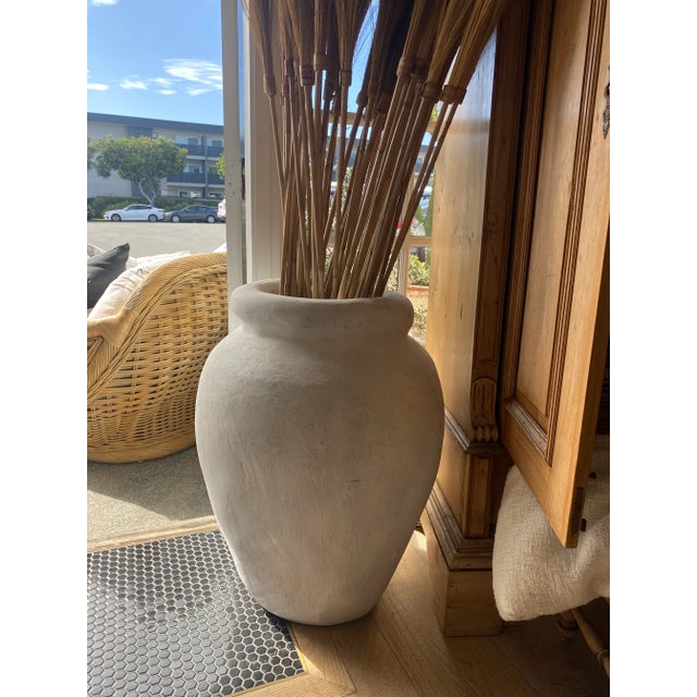 Mid-Century Modern Contemporary Large White Pot-Vase For Sale - Image 3 of 5