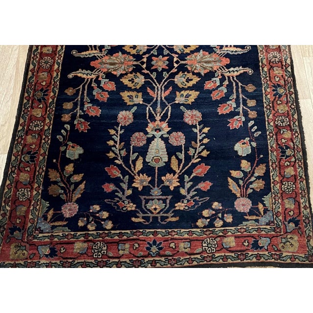 Antique Persian Sarouk Mahajiran Rug 3.3' X 5.2' (100cm X 158cm) 1900s For Sale - Image 10 of 10