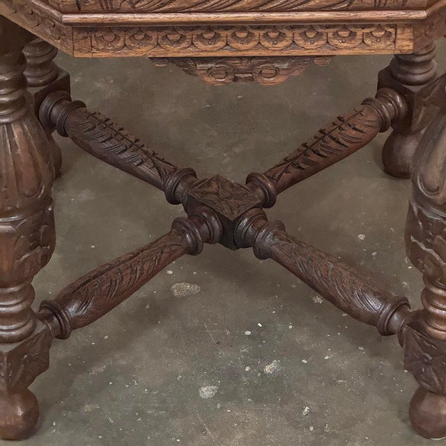 Antique French Renaissance Octagonal Carved End Table For Sale In Dallas - Image 6 of 12