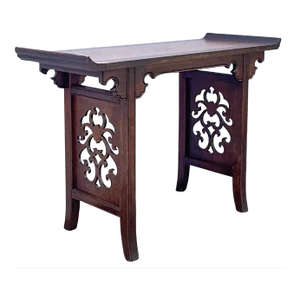 1970s Ming Style Michel Taylor for Baker Furn. Burlwood Console Alter Table