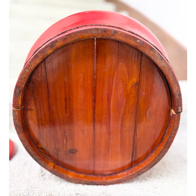 Antique Chinese Qing Era Lacquered Wood Wedding / Water Basket Box For Sale - Image 9 of 12