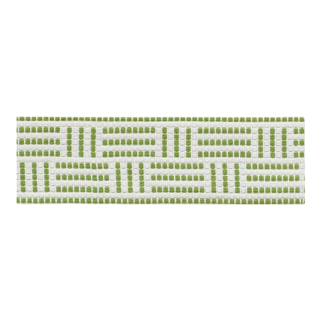 Sample - Schumacher Brickell Tape Indoor & Outdoor in Leaf For Sale