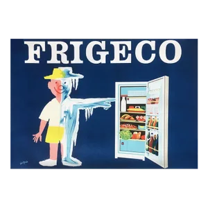 1980 Raymond Savignac Frigeco Poster Reissue