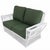 Wood 1990s Presidents Nantucket Stick White Reed Rattan Livingroom Set W/ Green Cushions For Sale - Image 7 of 9