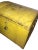 Yellow painted blanket chest with handles on each end. This dome top trunk has a painted crest on the lid. Great storage...