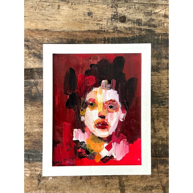 Contemporary Vintage Original Abstract Figurative Oil on Canvas For Sale - Image 3 of 12